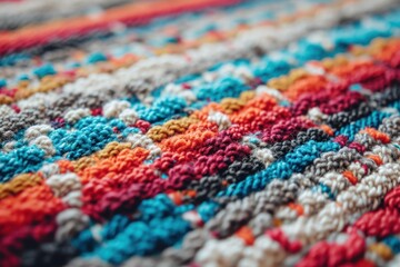 Fototapeta premium Close up of a multi coloured background carpet