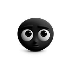 black emoji on white
