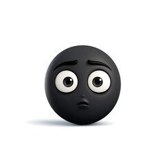 black emoticon on white