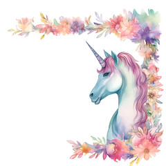 Beautiful Unicorn Watercolor Clipart, Perfect Design for Your Project and Creations, Ai Generative