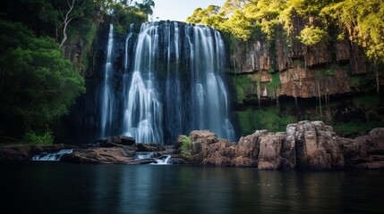 Fototapeta na wymiar Beautiful cascade waterfall in pirenopolis goias brazil