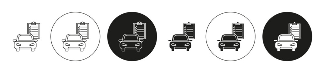 Car diagnostic flat line icon set. Car diagnostic Thin line illustration vector