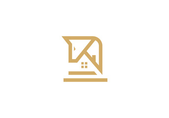 horse house logo design. animal pet linear style luxury icon template