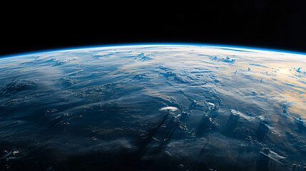Earths horizon from space. - obrazy, fototapety, plakaty