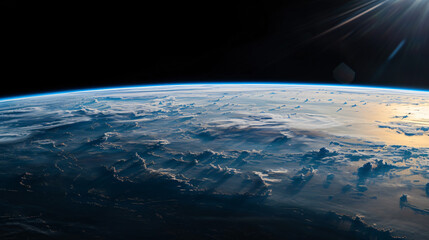 Earths horizon from space.
