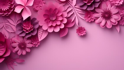 Fototapeta premium women's day card in rose paper flowers. 8 march happy womens day floral illustration with rose flower 