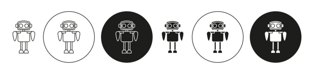 Intelligent tactical bot icon set in thin line outline style. Intelligent tactical bot linear vector sign