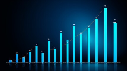 Business growth chart with upward arrow