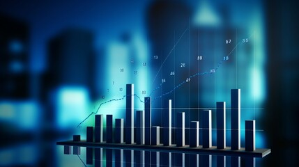 Business growth chart with upward arrow