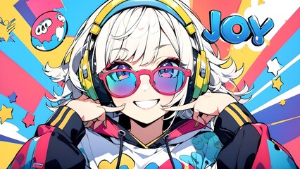Cute anime girl, Japanese art, anime wallpaper, vector drawing