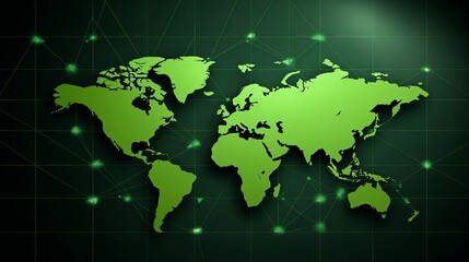 Fototapeta na wymiar Business success growth green arrow on world map