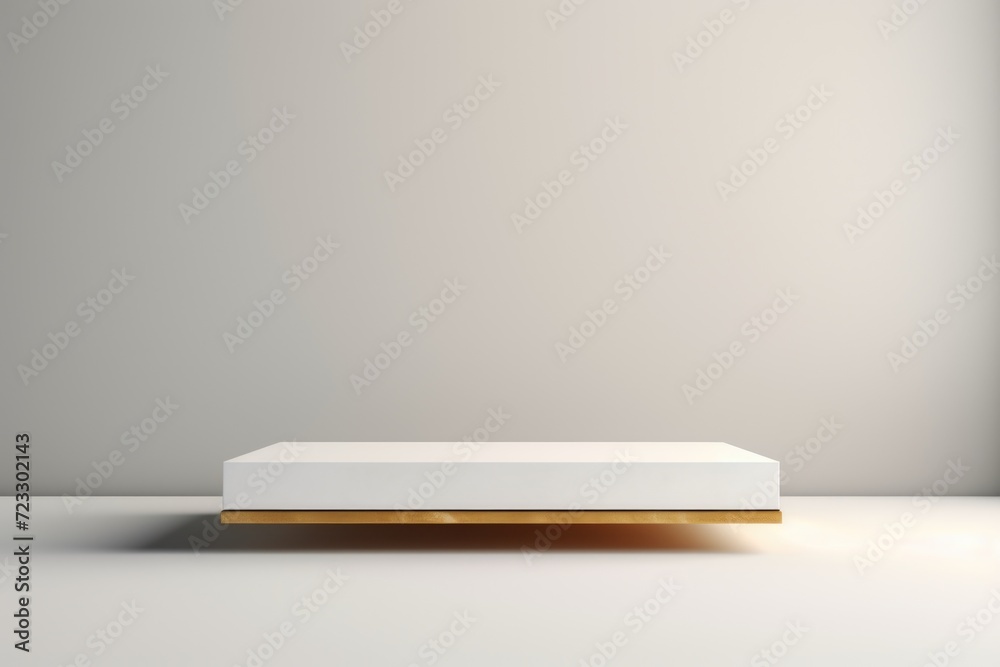 Poster A white platform with a light on top, suitable for various uses