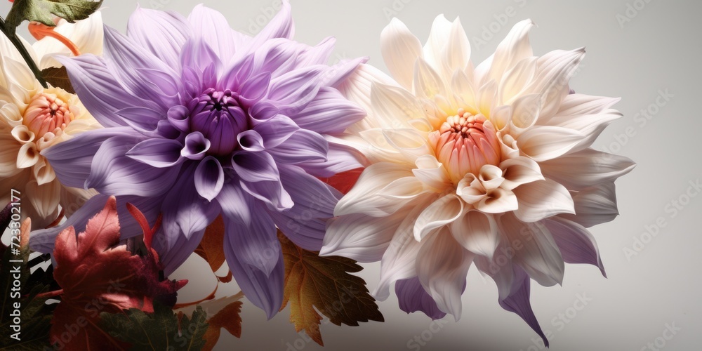Poster A close-up view of a bunch of flowers in a vase. Suitable for various uses