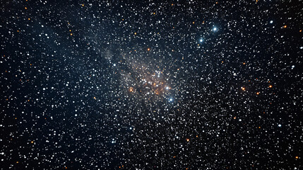 A star cluster sparkling in the night sky.