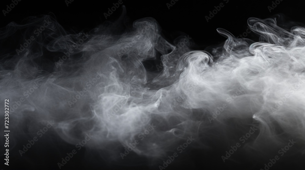 Poster Close up shot of smoke on a black background. Suitable for various design projects and artistic concepts