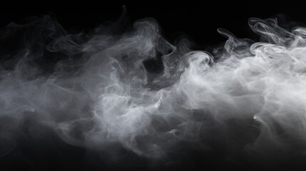Close up shot of smoke on a black background. Suitable for various design projects and artistic concepts
