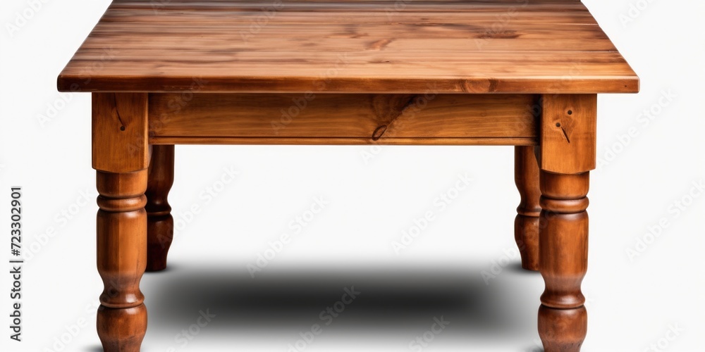 Poster A wooden table with a convenient drawer underneath. Perfect for storing small items.