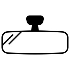 Rear view mirror glyph and line vector illustration