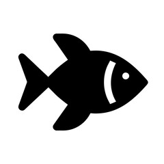 Icon small fish vector isolated on white