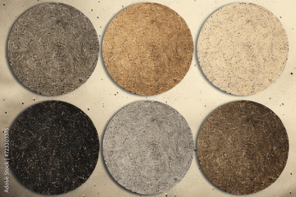 Aufkleber Various colored discs arranged on a white surface. Suitable for graphic design projects and abstract concepts