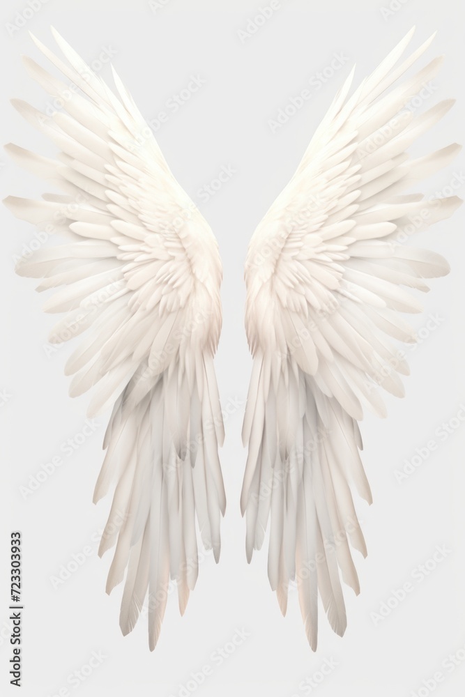 Aufkleber White wings on a gray background. Versatile image that can be used for various themes and concepts