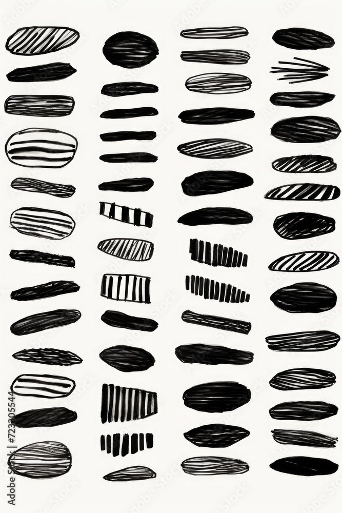 Poster abstract black and white strokes on a clean white background. suitable for graphic design projects o