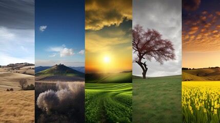 Collage of landscapes composition