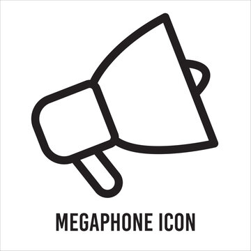 Megaphone icons. Electric megaphone symbol with sound. Loudspeaker megaphone icon collection black colour isolated in white background . Eps 10.