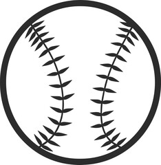 Stylized Baseball Vector Graphic with Bold Contrast