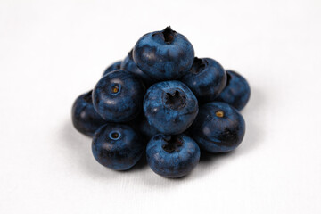 blueberries on a white background