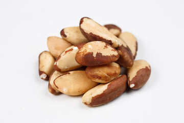 Brazil nuts on a white background, nuts on a white background
