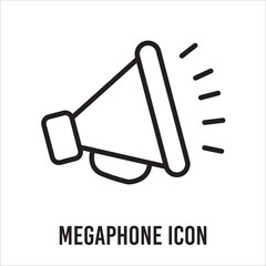 Megaphone icons. Electric megaphone symbol with sound. Loudspeaker megaphone icon collection black colour isolated in white background . Eps 10.