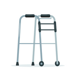 Medical Walkers for people with disabilities or elderly and social adaptation. Orthopedic equipment for clinic and hospital. Medicine rehabilitation walkers. Vector illustration on white background.