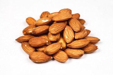 almonds on white background