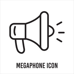 Megaphone icons. Electric megaphone symbol with sound. Loudspeaker megaphone icon collection black colour isolated in white background . Eps 10.