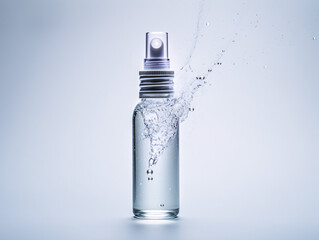 a spray bottle with water splashing out