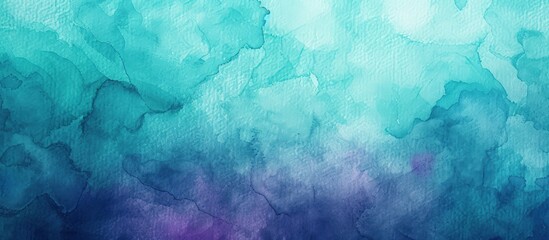 Abstract colorful of Teal Aqua and Blue Purple Watercolor style Texture Background. AI generated