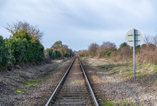  Rural railway line tracks