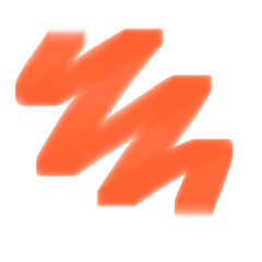 Obraz premium Orange marker pen line