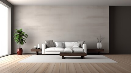 Empty modern room with furniture