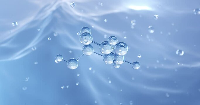 Fumaric acid rotating molecular structure, 3d model of molecule, e297, looped video