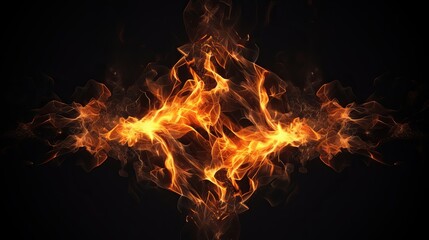 Fototapeta na wymiar Fire and spark with black. 3d illustration.