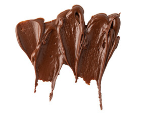 Smear of tasty chocolate paste on white background