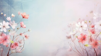 Flowers in a watercolor style drawn on a textured background in pastel colors fit 3d illustration