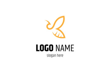 bee logo with flat vector template design style