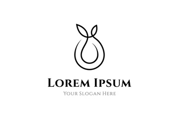 Olive oil logo design template with minimalist continuous line design concept