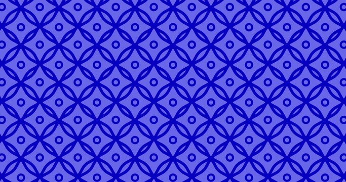 Seamless looped blue color minimalistic pattern motion graphics background. Abstract flat geometrical shape tile placed together moving in a single direction, animated seamless geometric pattern