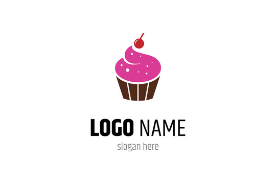 Sweet Cake Cupcake vector design logo template
