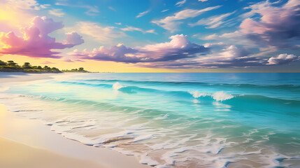 Fototapeta premium Panoramic natural landscape of beautiful beach