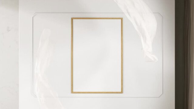 Animated frame mockup with flying tulle